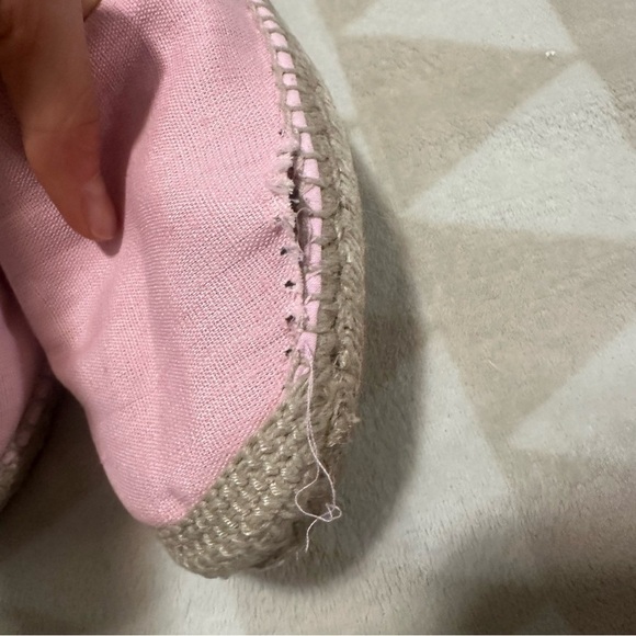 Nwot J crew Made-in-Spain espadrille flats in linen pink - Picture 3 of 5